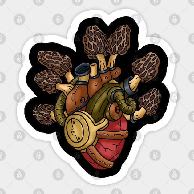 Morel Mushroom Gifts Mens Morel Steampunk Mushroom Hunter Sticker by PomegranatePower